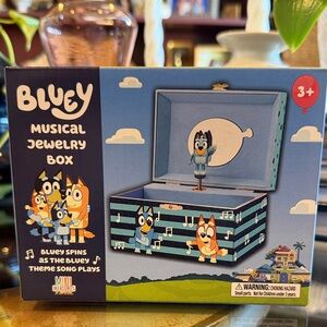 Bluey Musical Jewelry Box Kids plays theme song mirror New trinket storage